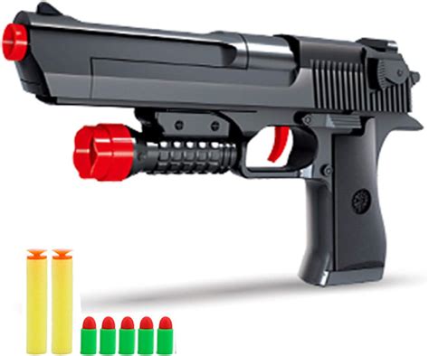 Toy guns amazon - Of course, as a educational shooting toy gun to exercise the focus of young people, sports ability is also a good choice. [Box with Rich Accessories, Ideal for Gifts] Bugrtey toy gun package includes 1×toy gun, 20×soft bullets, 6×single-hole cartridges, 10×small soft bullets, 2×three-hole cartridges, 1×tool to improve accuracy.